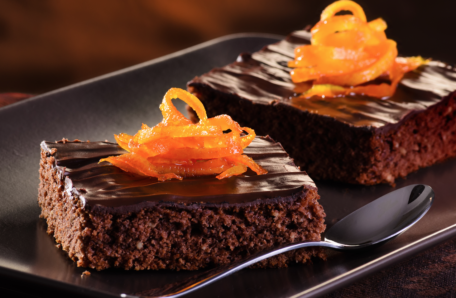 Chocolate Cake with orange made with organic chocolate.